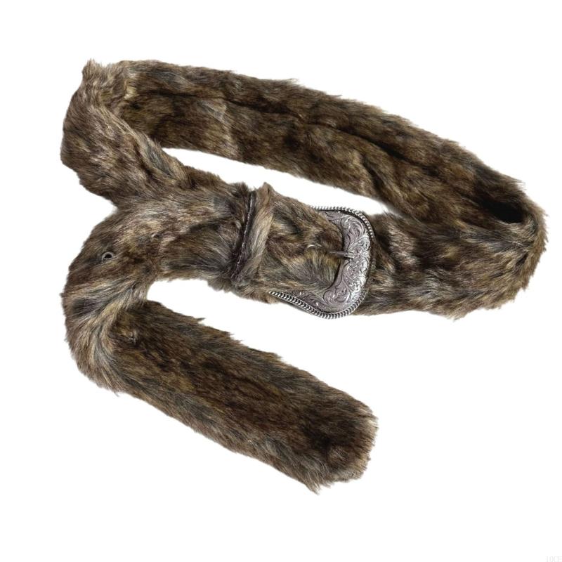 Women Accessories Description - 2000s Furry Plush Winter Belt Fashion