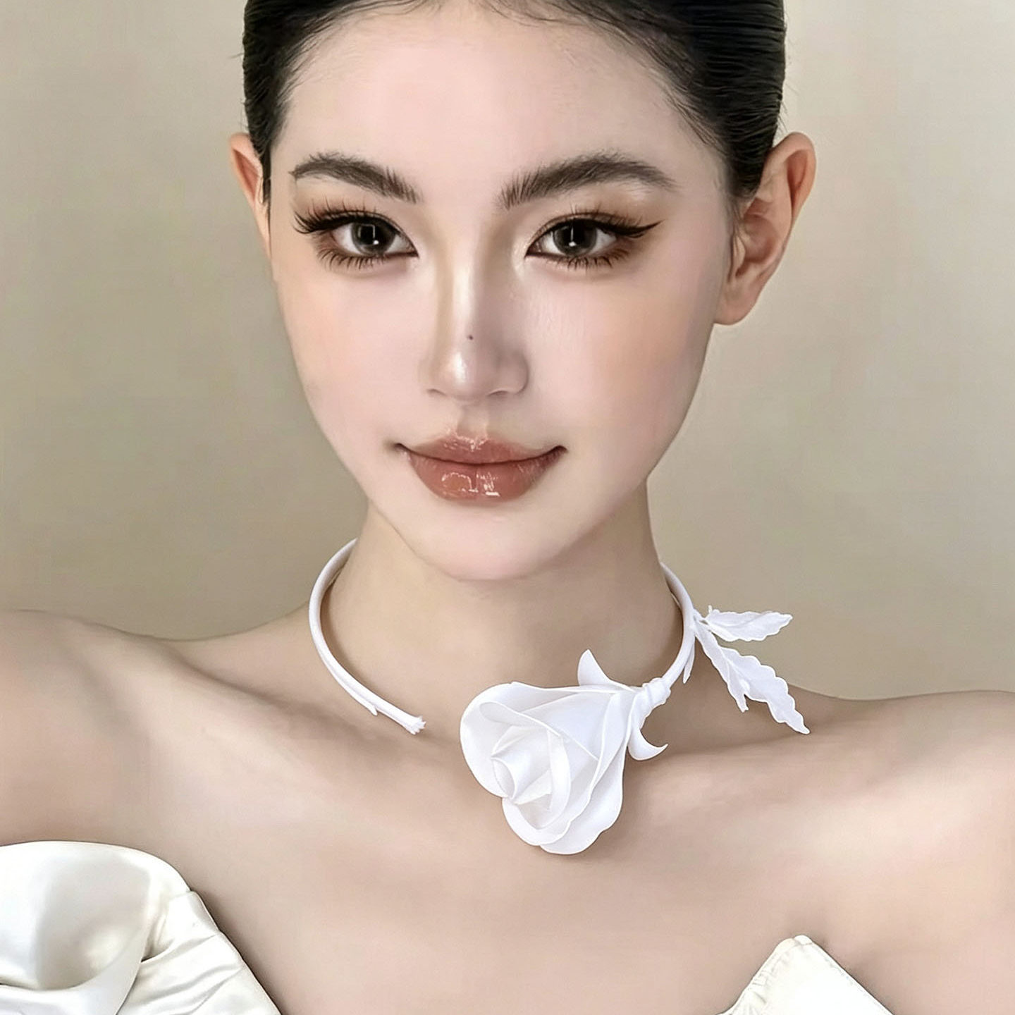 Women'S Accessories For Formal Wear - Fashion Jewelry Handmade White Black Rose