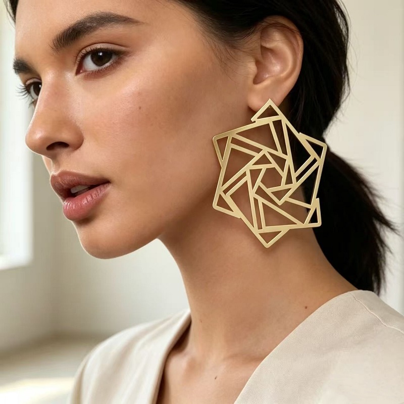 Women'S Accessories Jewelry Sale - Geometric Hollow Hexagonal Star shape Earring