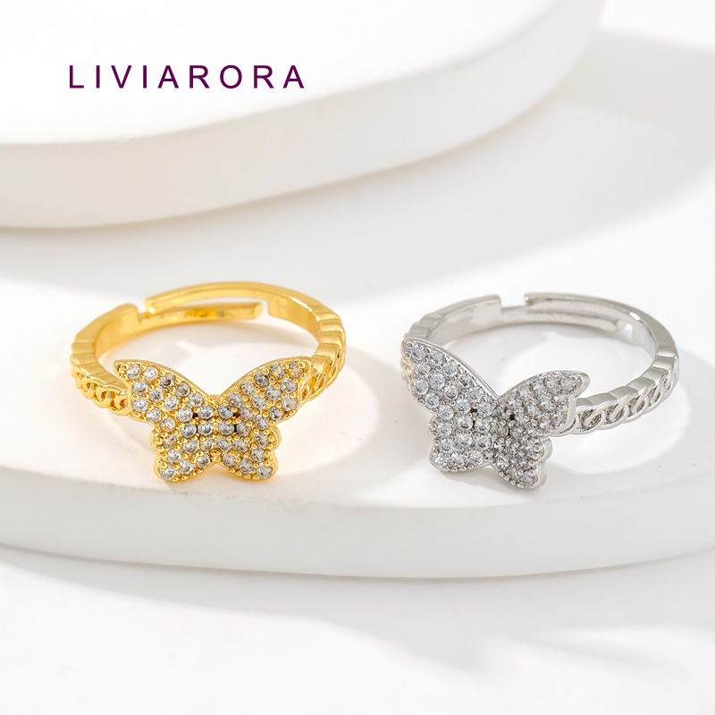 1/2/4Pcs 18K Gold Plated Brass - Ring Set Adjustable 评论和价格