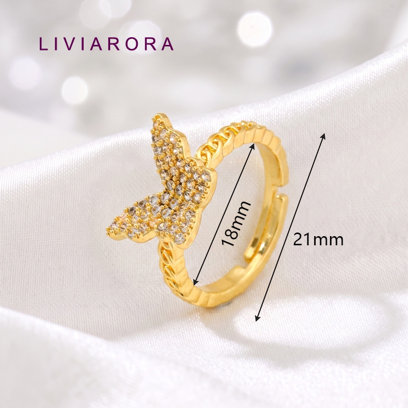 1/2/4Pcs 18K Gold Plated Brass - Ring Set Adjustable 评论和价格