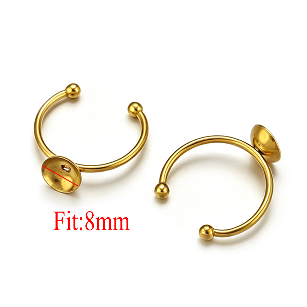 10pcs Stainless Steel Round Ad - Ring Set Adjustable 评论和价格