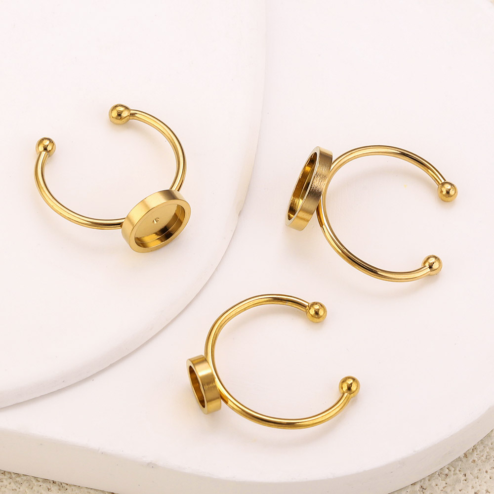 10pcs Stainless Steel Round Ad - Ring Set Adjustable 评论和价格