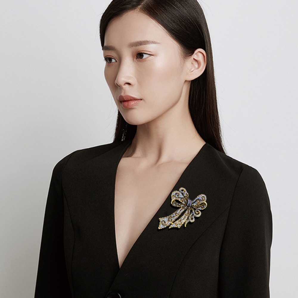 Vintage Bow-Shaped Brooch, Ele - Women'S Accessories For Formal Wear 评论和价格