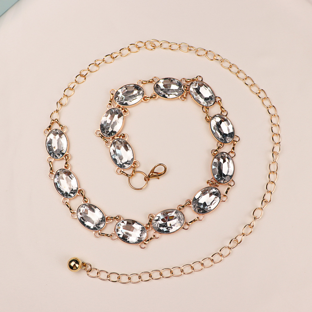 Chic Rhinestone Waist Chain Wo - Women'S Accessories For Formal Wear 评论和价格