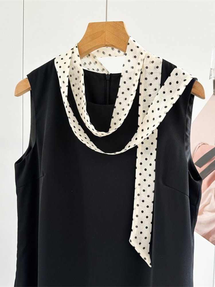 Women Narrow Long Scarf Polka  - Women'S Korean Accessories 评论和价格