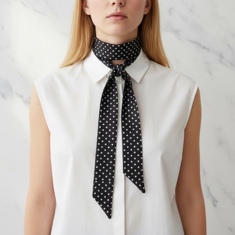 Fashion Polka Dot Silk Scarf V - Women'S Korean Accessories 评论和价格