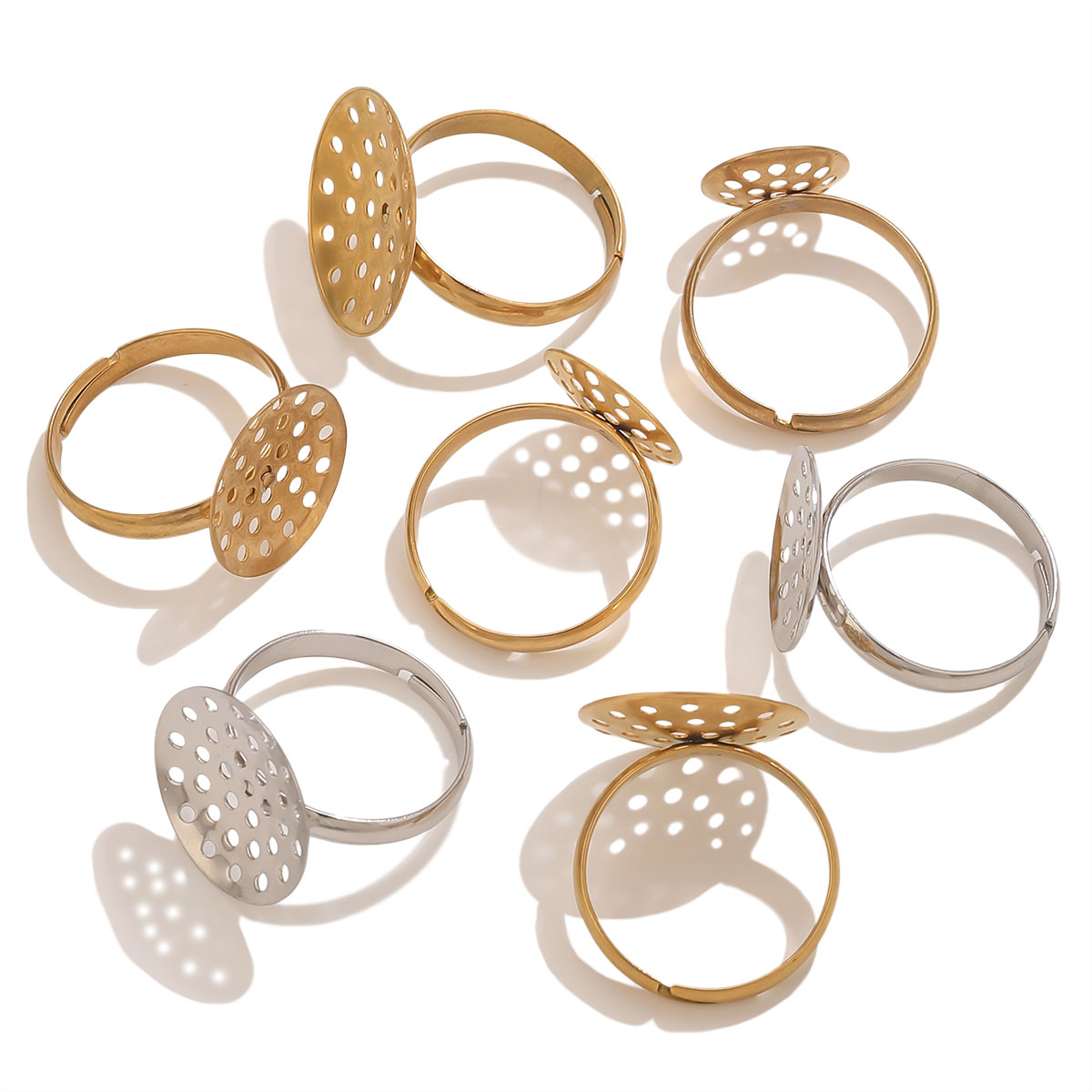 10pcs/lot Stainless Steel Ring - Ring Set Adjustable 评论和价格