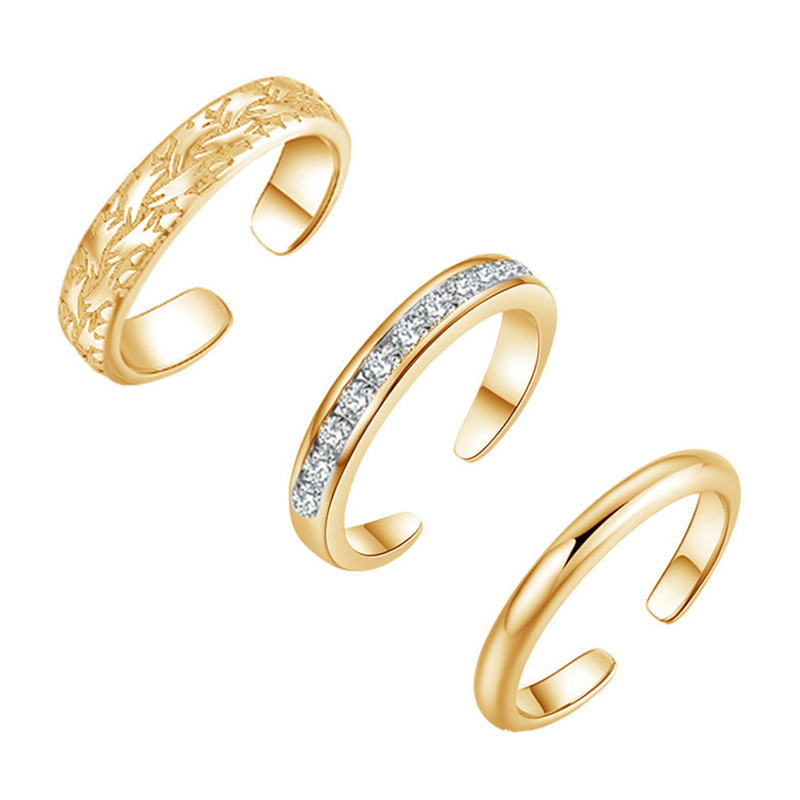 Trio Set Women's Toe Rings, 18 - Ring Set Adjustable 评论和价格
