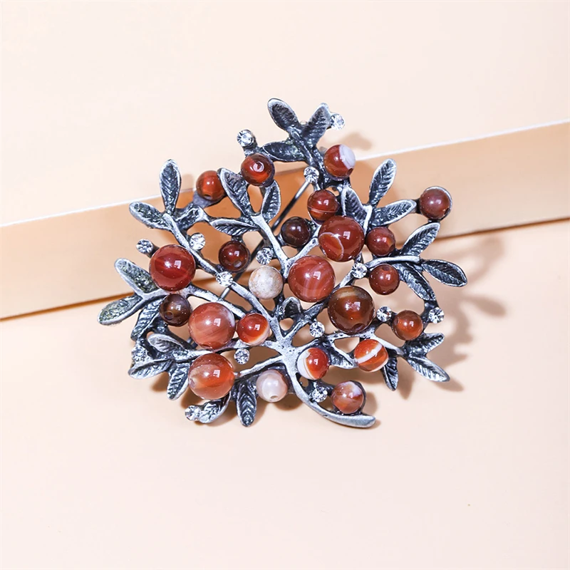Red Rhinestone Trees Brooch Na - Women Accessories Bouquet 评论和价格
