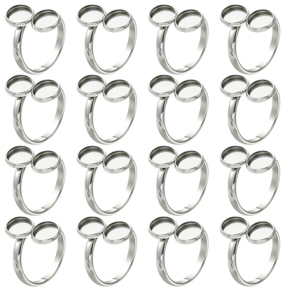 16Pcs Finger Ring Blank Base 1 - Ring Set Adjustable 评论和价格