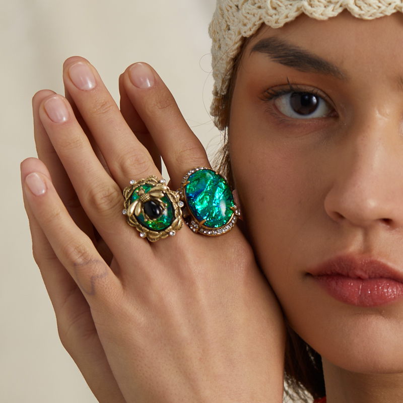 Vintage Opal Blue Gold Color B - Women'S Accessories Trends 2026 评论和价格
