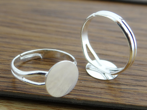 6/8/10/12mm 10pcs Silver Plate - Ring Set Adjustable 评论和价格