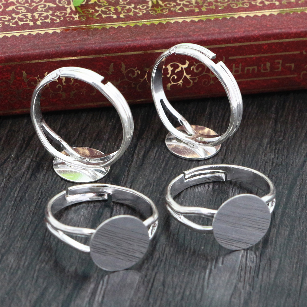 6/8/10/12mm 10pcs Silver Plate - Ring Set Adjustable 评论和价格