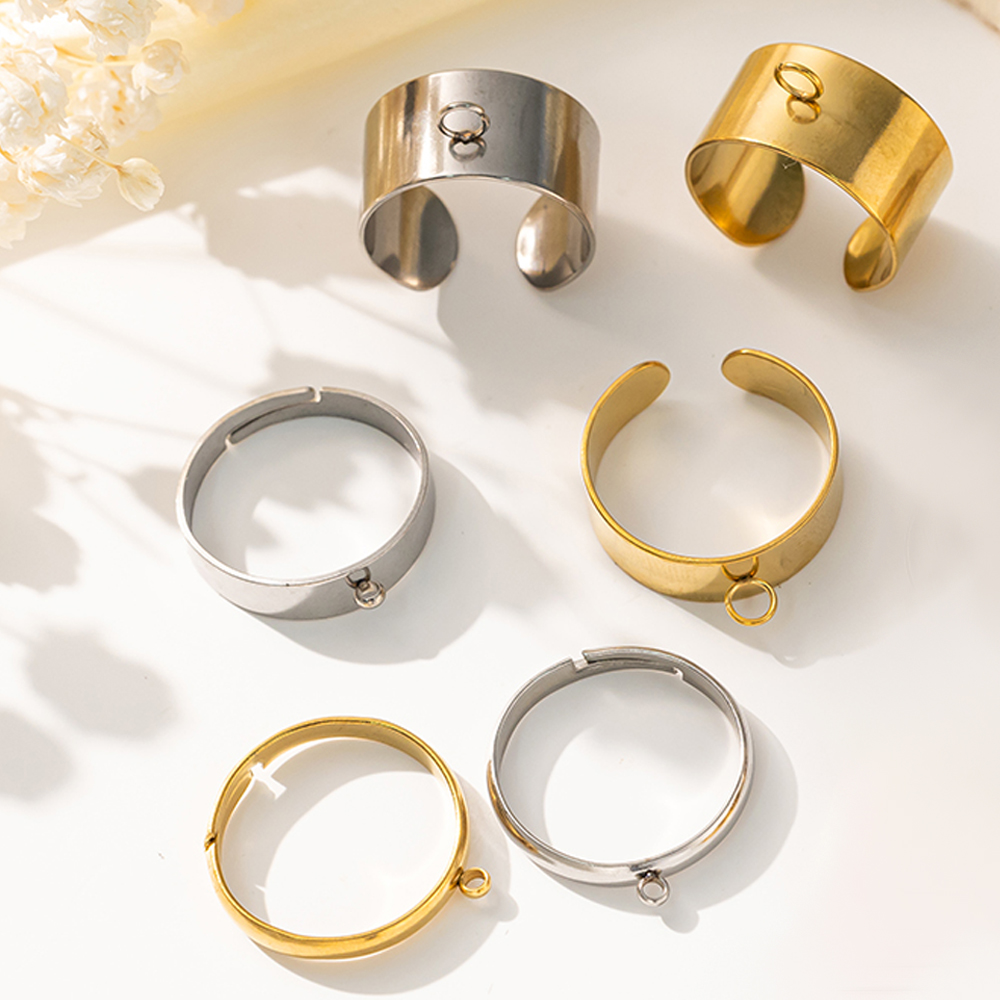 5pcs/Lot Stainless Steel Gold  - Ring Set Adjustable 评论和价格