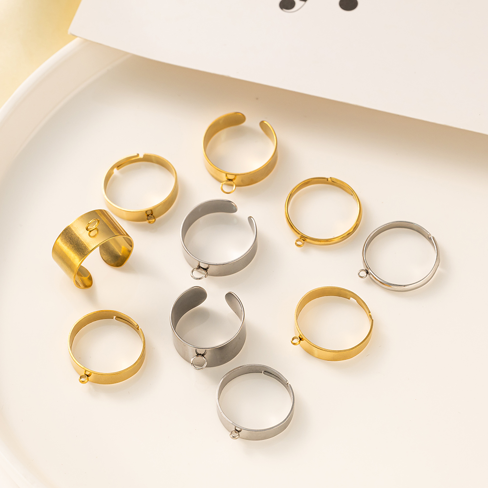 5pcs/Lot Stainless Steel Gold  - Ring Set Adjustable 评论和价格