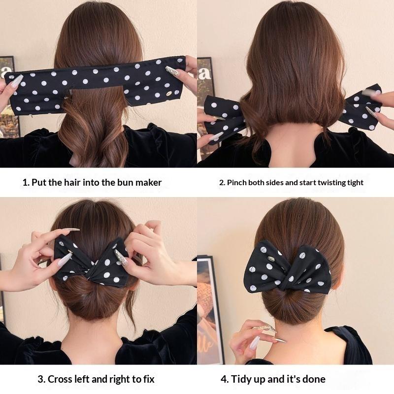 Polka Dot Hair Bun Maker Cute  - Women'S Work Accessories 评论和价格
