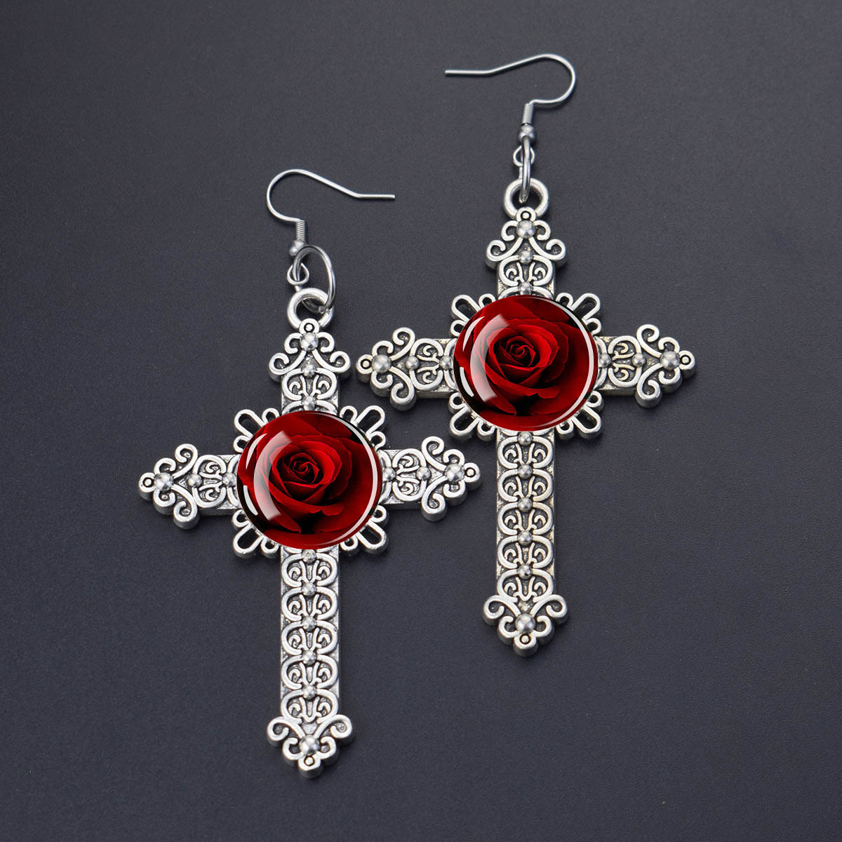 1pair Red Rose Pattern Bouquet - Women Accessories Bouquet 评论和价格