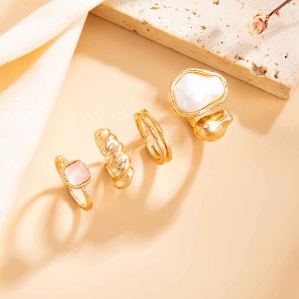Irregular Pearl Toe Ring Set T - Ring Set Adjustable 评论和价格